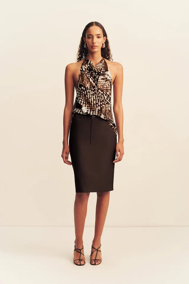 Shona Joy OTIS BELTED MIDI SKIRT - RISTRETTO from Shona Joy, photo 1 of 1