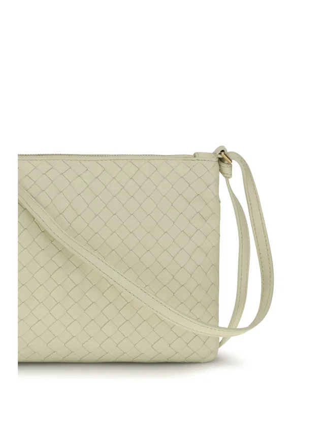 Bottega Veneta Intrecciato Shoulder Bag — Beige Calf Leather in Beige Calfskin from HEWI