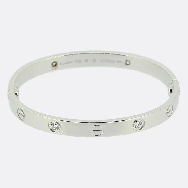 Cartier Four Diamond LOVE Bangle Size 16 from The Vintage Jeweller