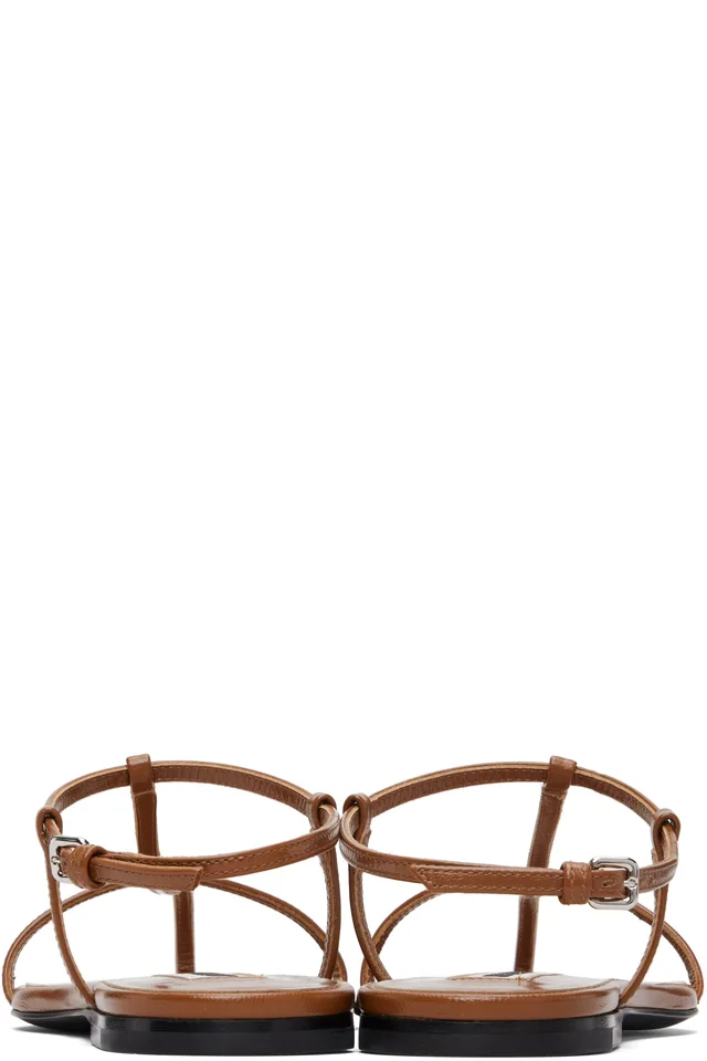 Jil Sander Brown Cage Flat Sandals, photo 2 of 5 from SSENSE