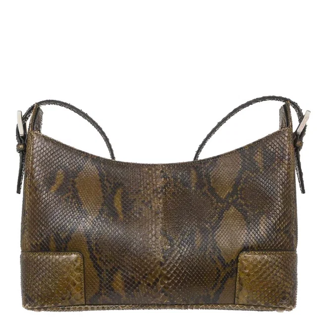 Loewe Brown Python Shoulder Bag in Brown Python from AMORE Vintage Tokyo