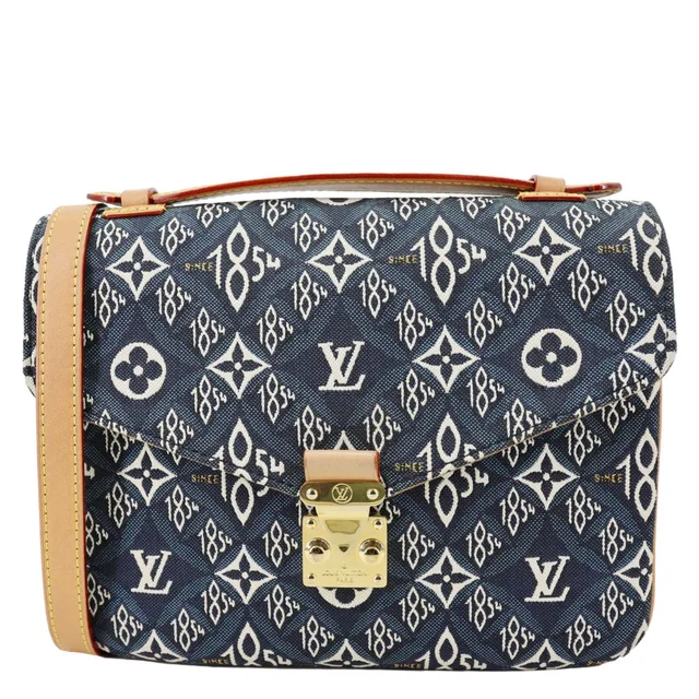 Louis Vuitton Metis Pochette Jacquard Since 1854 Top Handle Satchel Bag Blue in Blue Leather from Dallas Designer Handbags
