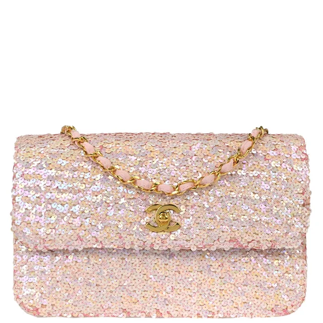 Chanel 1989-1991 Pink Sequins Shoulder Bag in Pink from AMORE Vintage Tokyo