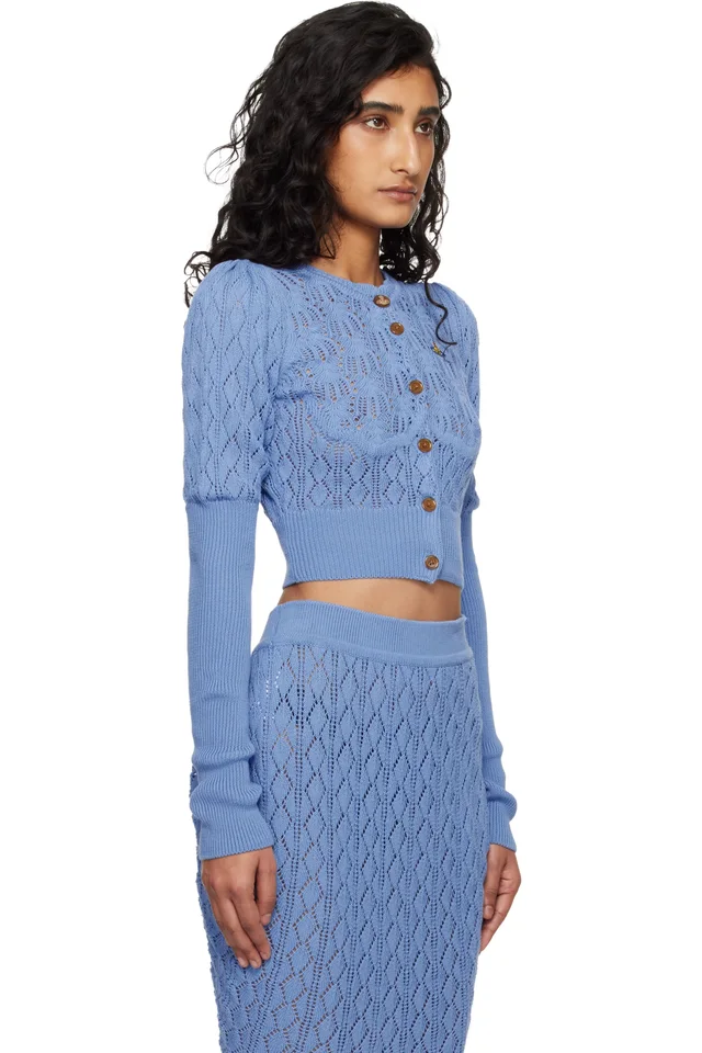 Vivienne Westwood Blue Ella Cardigan, photo 2 of 4 from SSENSE