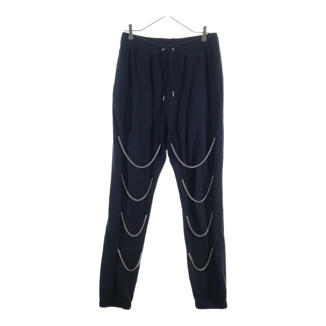 Celine Chains Track Pants in Cotton Fleece Chain Jogger Sweat Black in Black from The Reluxe