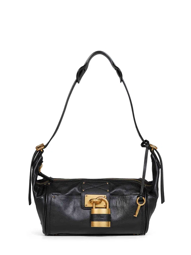 Chloé Paddington Shoulder Bag — Black Calf Leather in Black Calfskin from HEWI