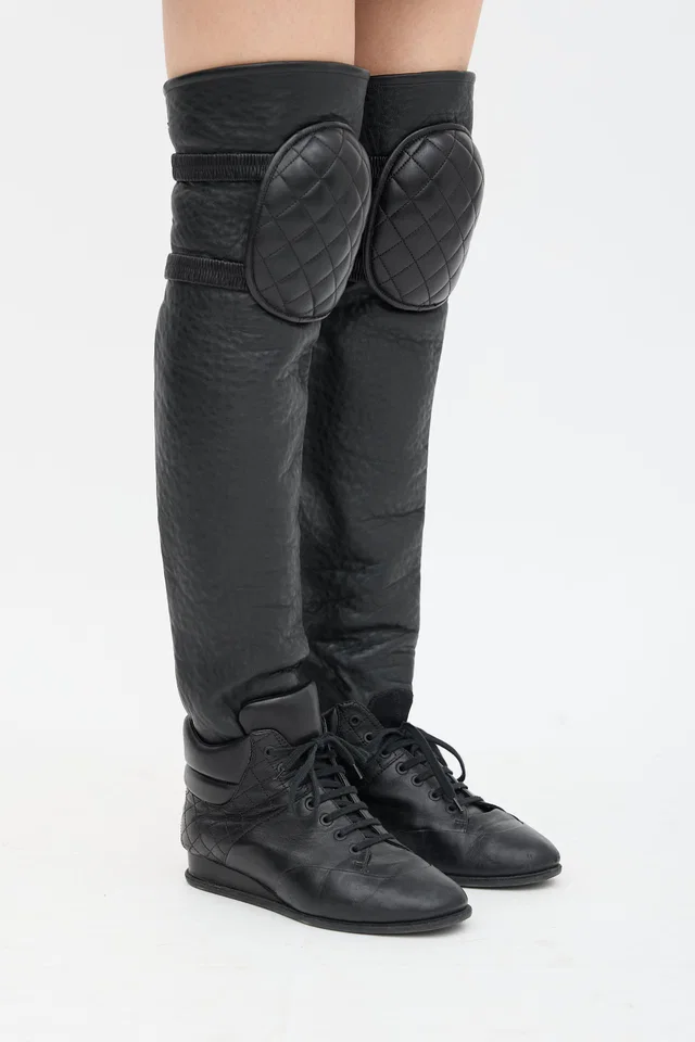 Chanel FW 2014 Convertible Sneaker Boot in Leather from VSP Consignment