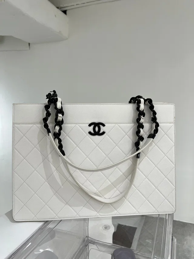 Chanel White Grained Calf Bag in White from Luxury Promise