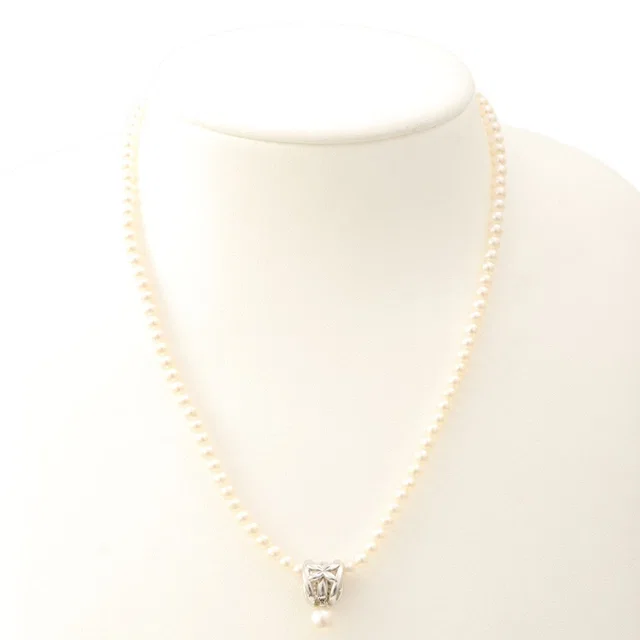 Tasaki Pearl Design Necklace White in White from VINTAGE QOO TOKYO