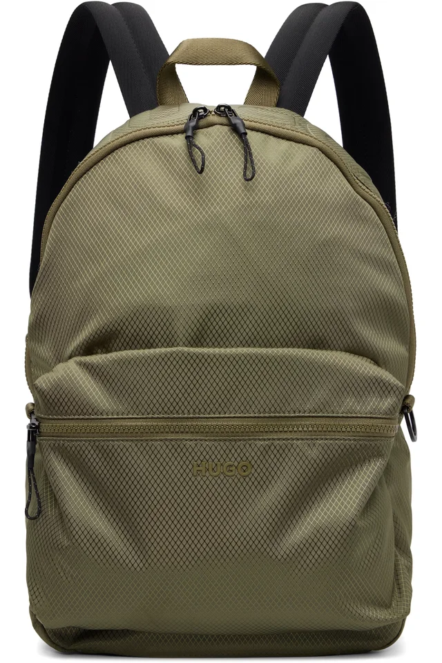 Hugo Khaki Embossed-Logo Backpack, image 1 of 1 from SSENSE