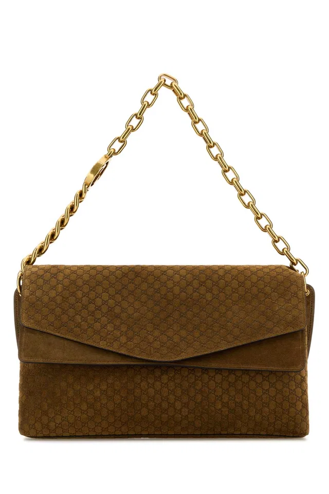 Gucci With Shoulder Bag — Brown Calf Skin in Brown Suede from HEWI