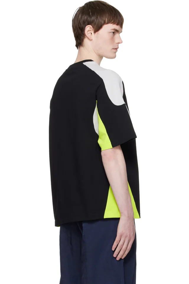 Casablanca Black Colourblock Oversized Short Sleeve T‑shirt, photo 3 of 4 from SSENSE