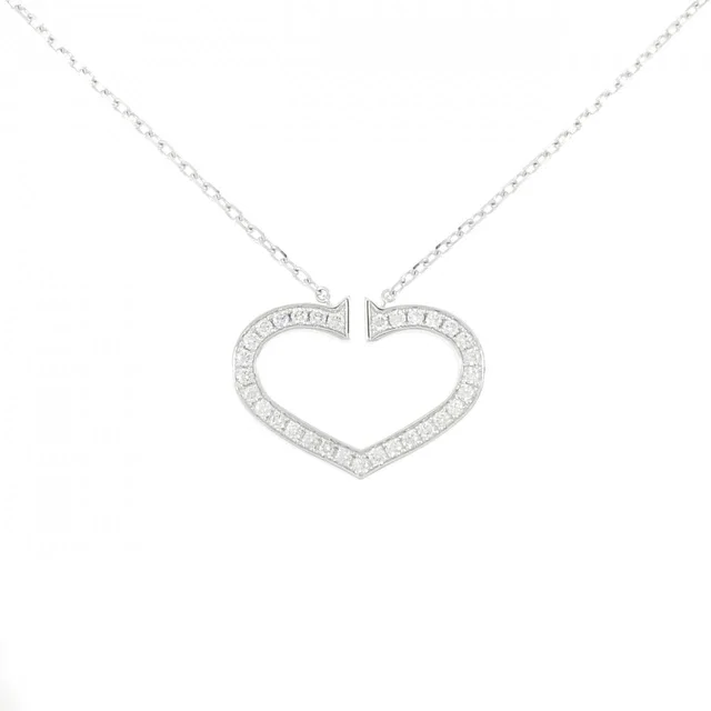 Cartier C Heart 750 White Gold Diamond Necklace in White from LuxUness