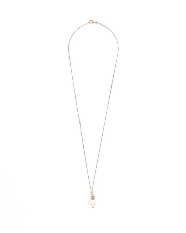 Chanel Coco Mark Pearl Necklace in Silk from A Retro Tale, photo 2 of 4