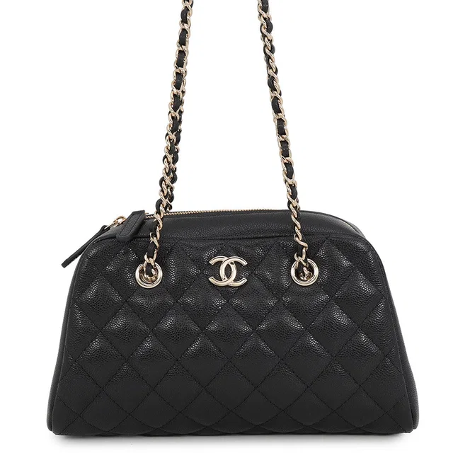 Chanel Bowling Bag BlackAS6135-B10583-94305 Caviar Leather Size Small in Caviar leather from GALLERY RARE