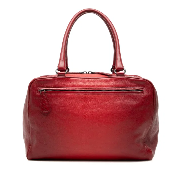 Red Bottega Veneta Medium Goatskin Madras Sfumato Brera Handbag in Red Goatskin from Designer Revival