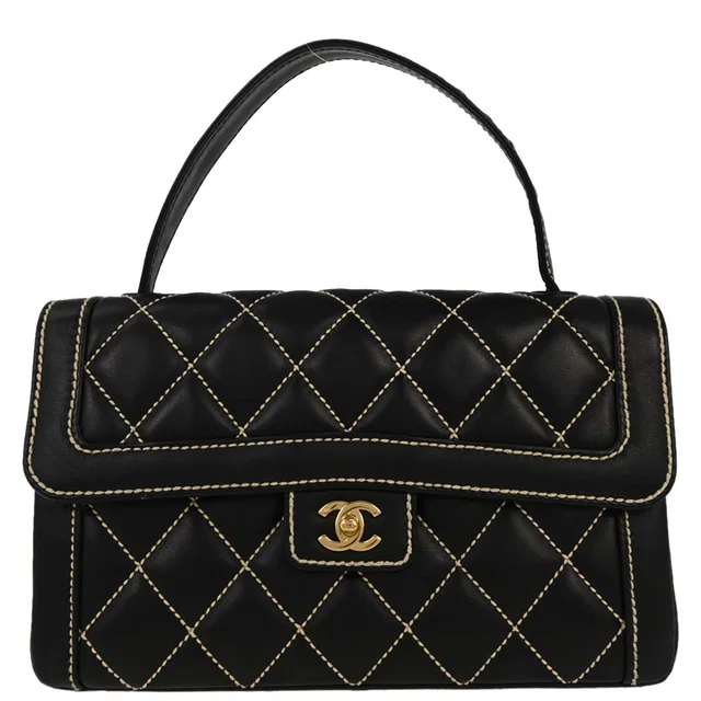 Chanel 2004-2005 Black Calfskin Wild Stitch Handbag in Black Calfskin from AMORE Vintage Tokyo
