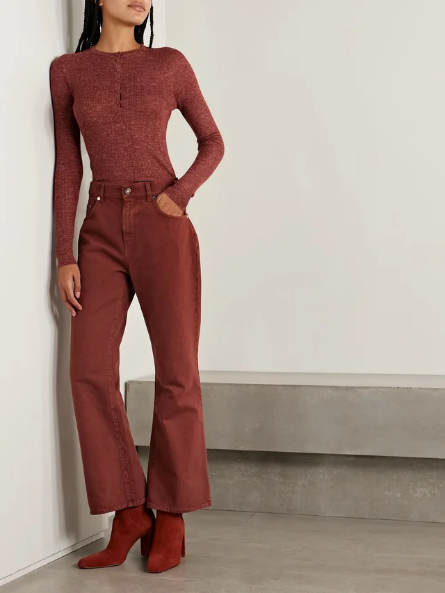 GABRIELA HEARST Ezra high-rise bootcut recycled jeans in Red, photo 2 of 2 from NET-A-PORTER (Canada)