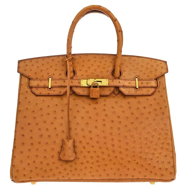 Hermès Chestnut Ostrich Birkin 35 Handbag in Ostrich from AMORE Vintage Tokyo