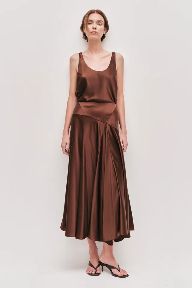 AJE Siren Midi Skirt in Brown from Aje, photo 1 of 1