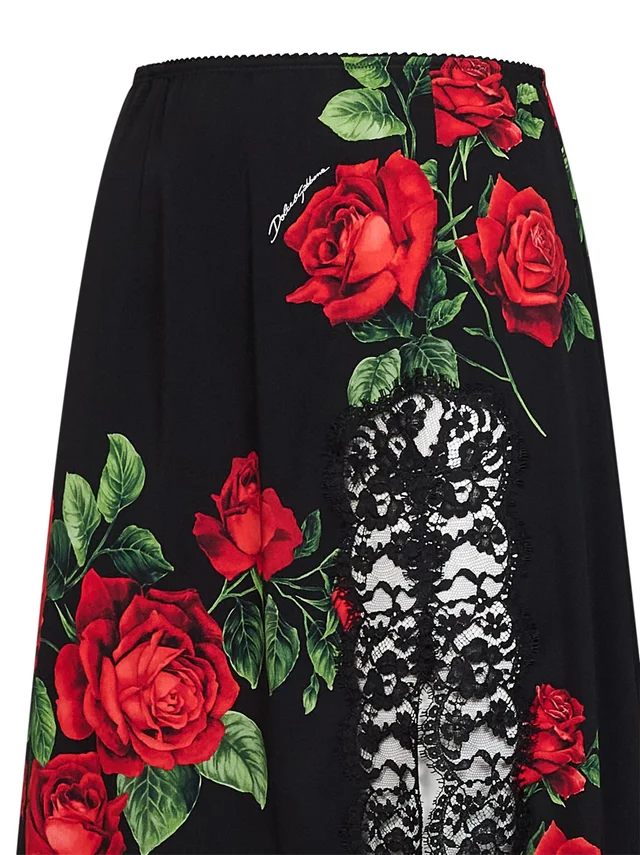 Dolce & Gabbana Rose Printed Midi Skirt, photo 3 of 8 from SENSER