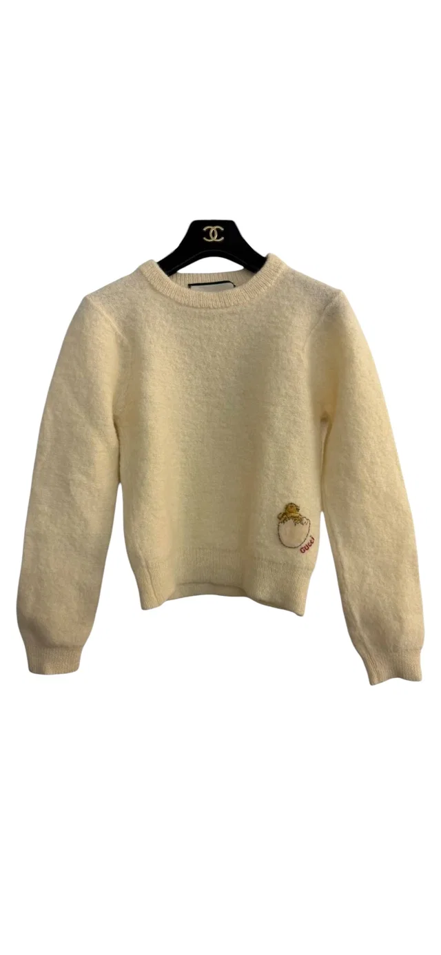 Gucci Baby Chick Sweater Cream Sz S in White from Luxury Promise
