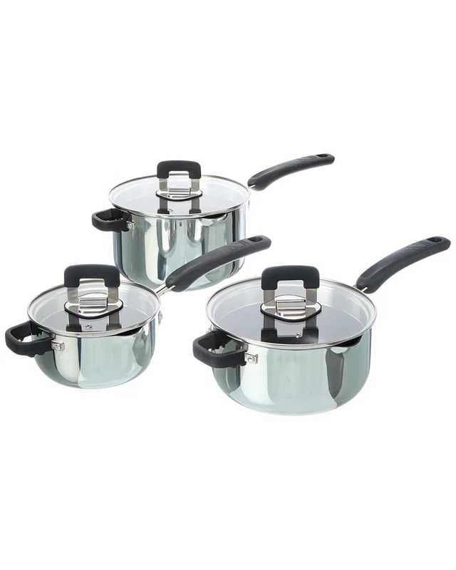 Zakarian By DASH 6pc TruPro Nonstick Stainless Steel Stacking Sauce Pan Set, image 1 of 1 from Rue La La