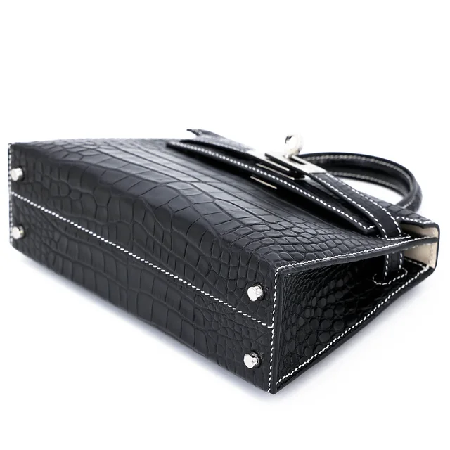 Hermès Mini Kelly II HSS Noir (89) Nata (I2) in Black Crocodile from Ginza Xiaoma, photo 4 of 4