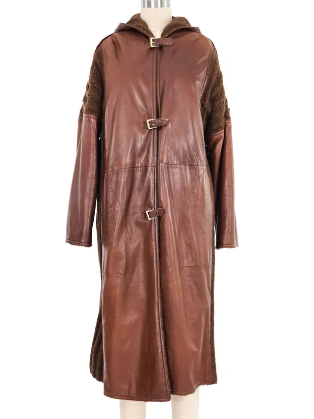 1970s Gucci Leather and Knit Coat in Leather from Arcade Vintage