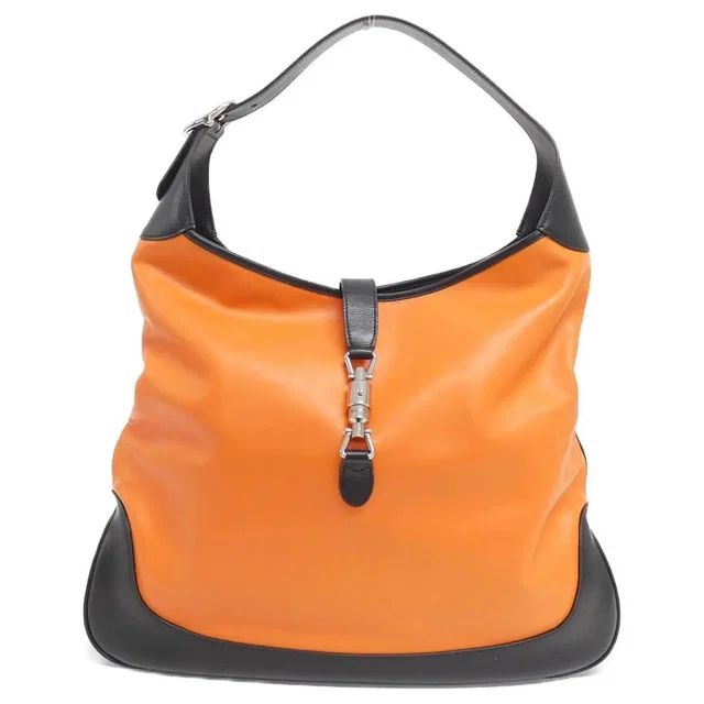 Gucci Jackie Original Shoulder Leather Orange Bag in Orange Leather from HEWI