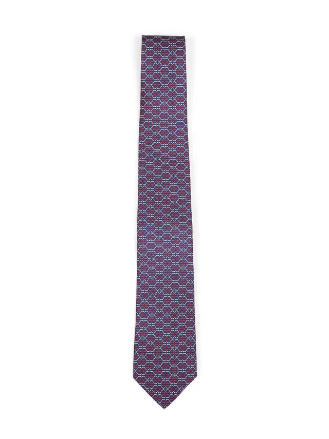 Ferragamo Zelig Necktie — Navy Silk Neckties in Navy Silk from HEWI