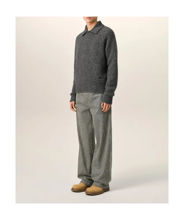 Ami Paris Logo Embroidered Long-Sleeved Polo Shirt, photo 5 of 6 from SENSER