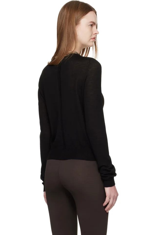Rick Owens Black Temple Biker Level Sweater, photo 3 of 4 from SSENSE