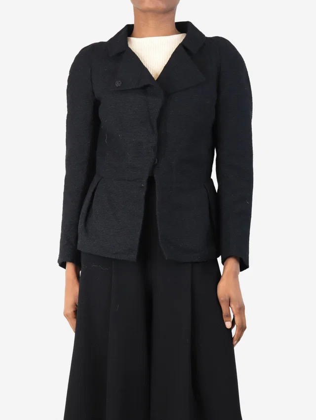 Marni Black alpaca jacket - size UK 6 in Black Nylon from Sign of the Times