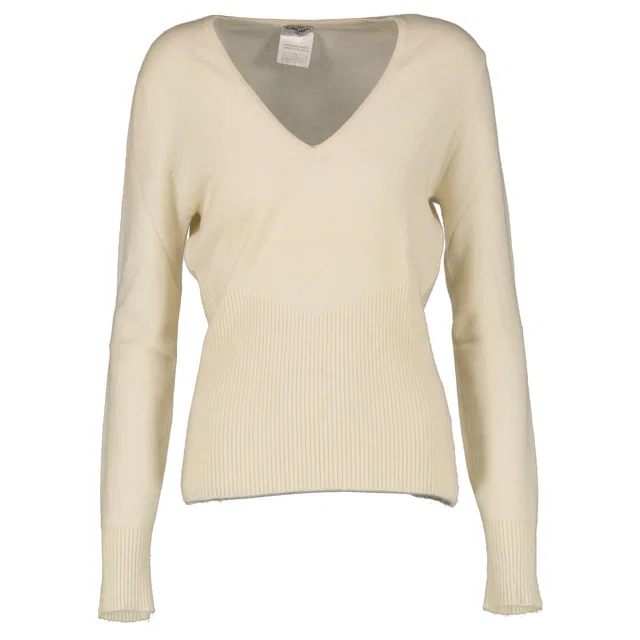 Chanel 05P Cream Cashmere Longsleeve Sweater - size 38 in White Cashmere from Labellov