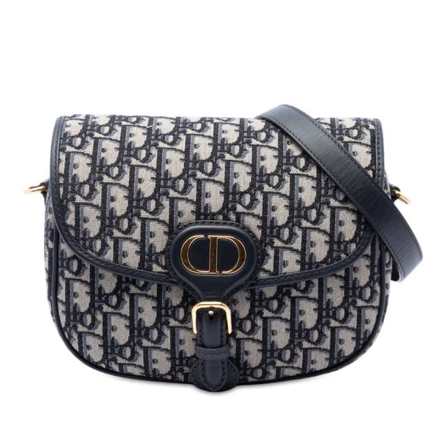 Blue Dior Medium Oblique Canvas Bobby Crossbody in Blue Canvas from Designer Revival