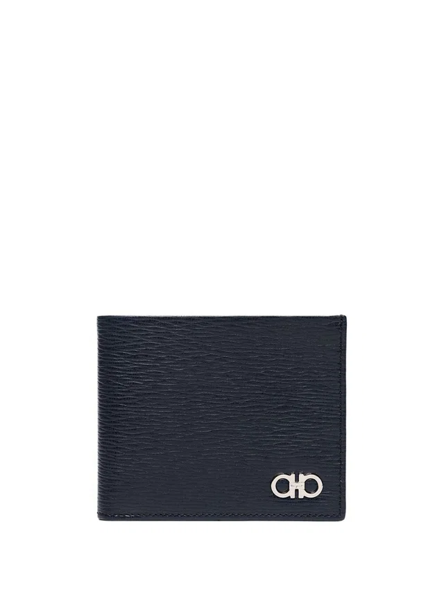 Ferragamo Calfskin With Metallic Logo Wallet — Blue in Blue Calfskin from HEWI