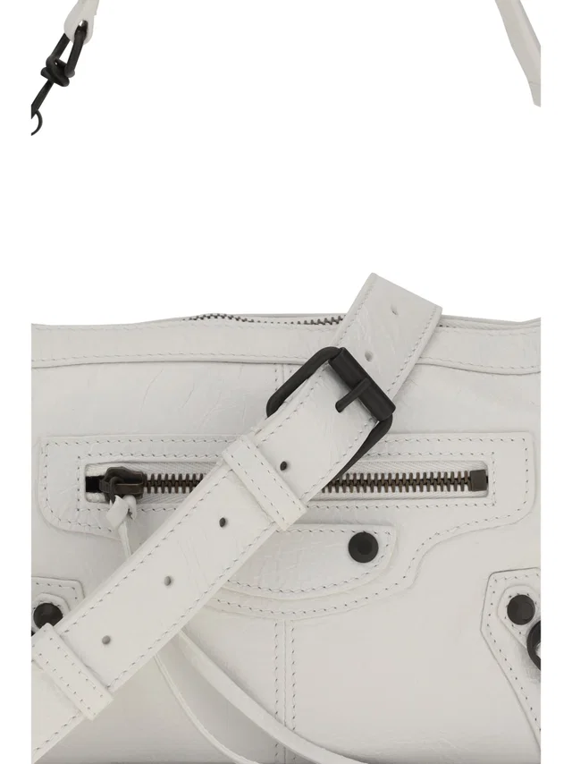 Balenciaga Le City Moto Mini Top Handle Bag — White Lambskin in White Lambskin from HEWI