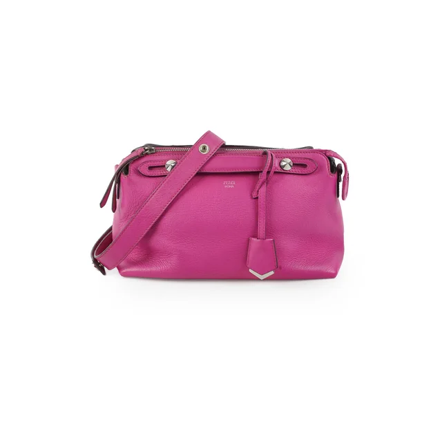 Fendi By The Way Fuchsia Medium Boston Bag in Pink Leather from The Purse Affair