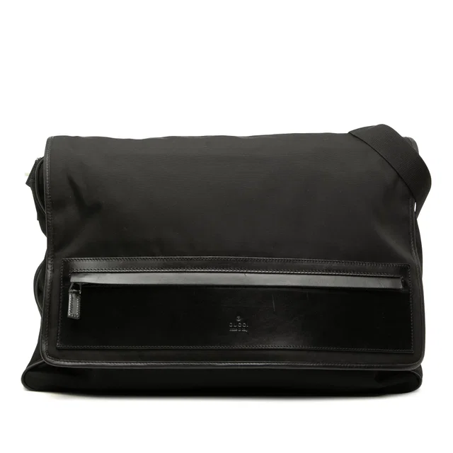 Black Gucci Nylon Messenger Bag in Black Nylon from Designer Revival