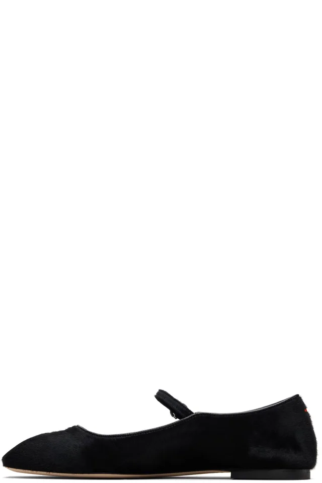 Aeyde Black Uma Ponyhair Mary-Jane Ballerina Flats, photo 3 of 5 from SSENSE