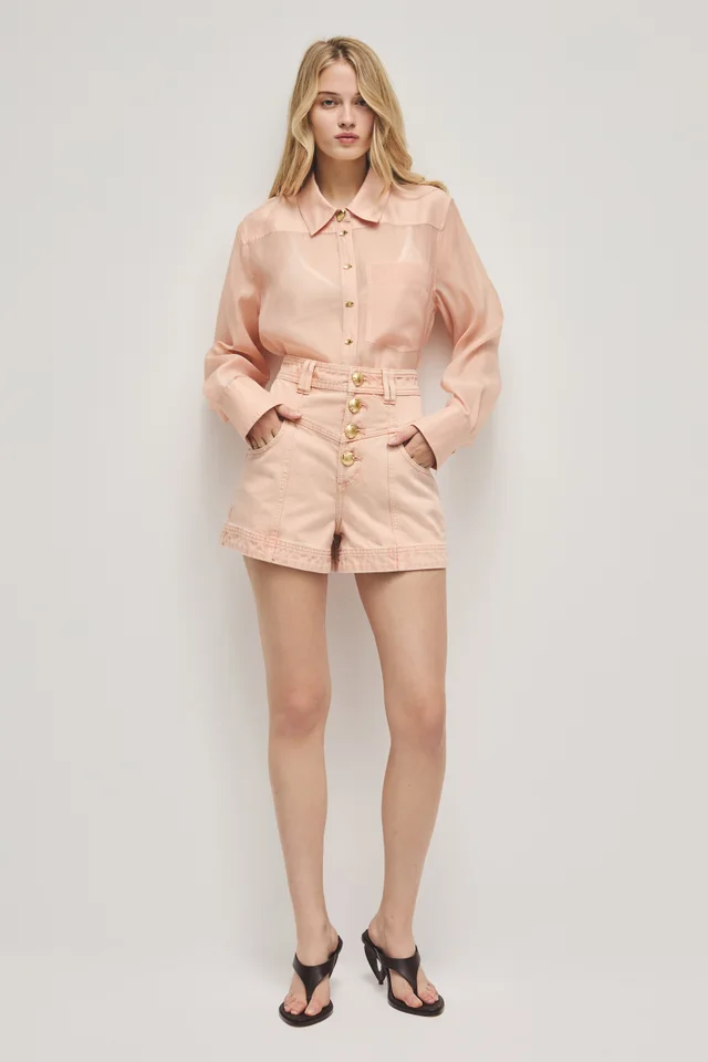 AJE Sunrise Denim Shorts in Beige from Aje, photo 1 of 1