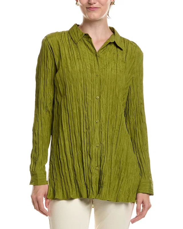 EILEEN FISHER Petite Classic Silk Pleat Shirt, image 1 of 1 from Rue La La