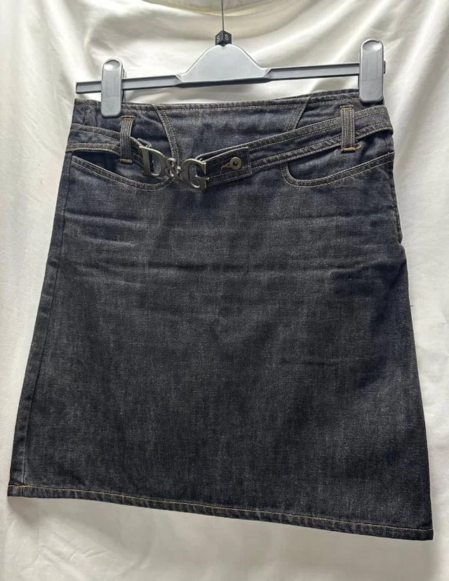 Dolce & Gabbana Vintage Women's Demin Skirt Demin Black Size: 24 in Black Denim from Oxfam Online Shop