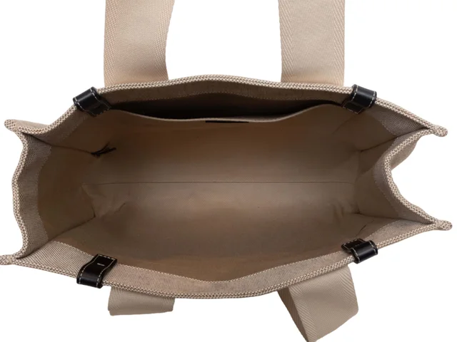 & Black Chloe Woody Tote Bag in Beige Canvas from Designer Revival, photo 5 of 6