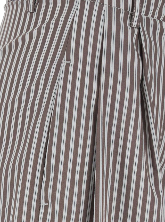 LEPLAIN Brown Pants with all-over striped motif in Fabric women in Brown, photo 6 of 6 from Gaudenzi Boutique