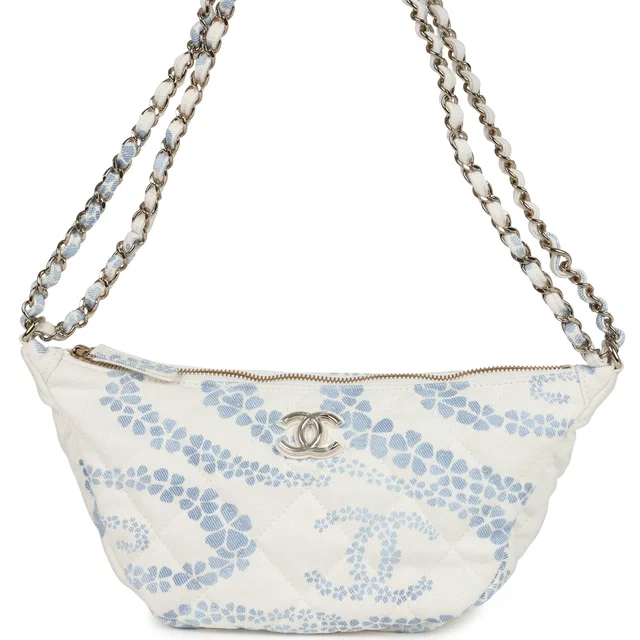 Chanel Large Coco Beach Hobo Bag in White Denim from Madison Avenue Couture