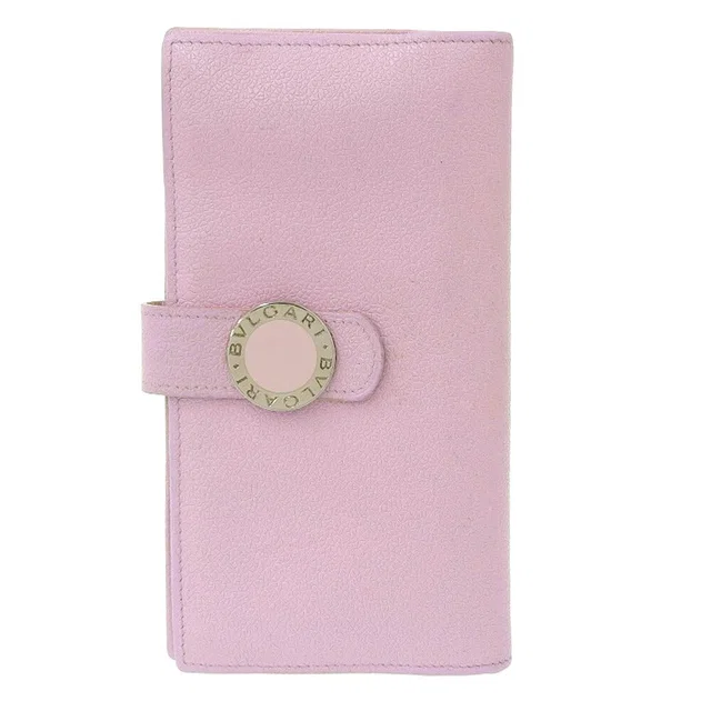 Bvlgari Leather Long Wallet Pink in Pink Leather from LuxUness