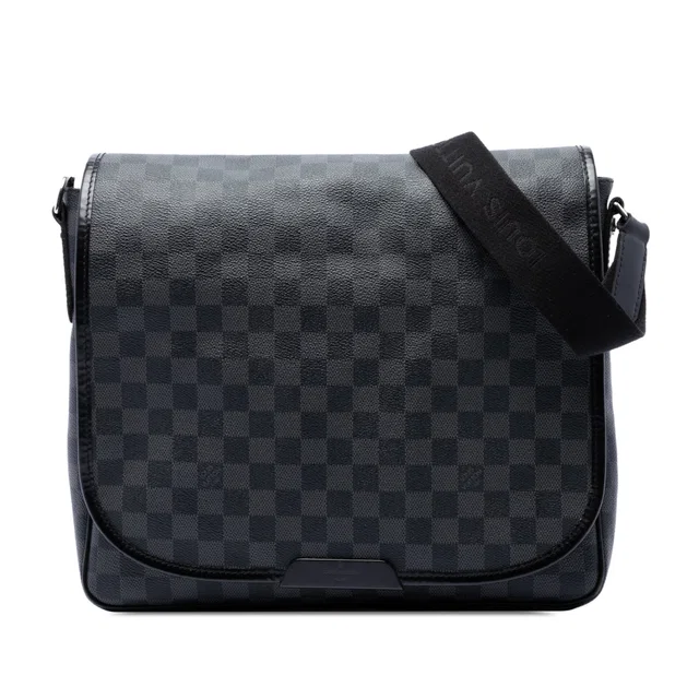 Black Louis Vuitton Damier Graphite Daniel MM Crossbody Bag in Black Canvas from Designer Revival, photo 1 of 1