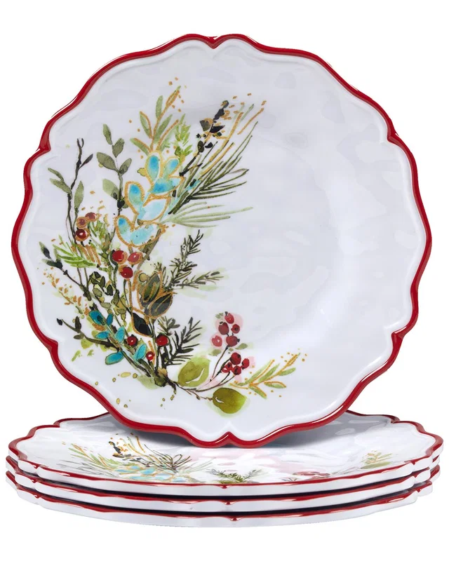 Certified International Christmas Gatherings Set of 4 Salad Plates, image 1 of 1 from Rue La La